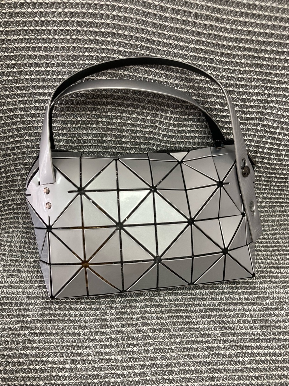 Bao Bao Issey Miyake Silver Boston Top Handle Bag